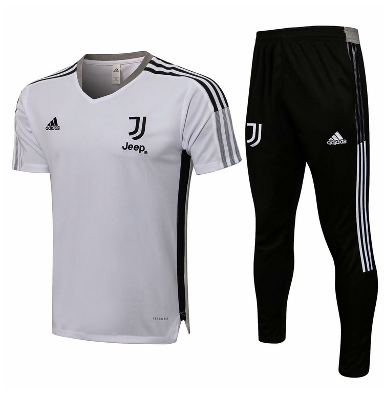 2021/22 Juventus Grey Training Kits Shirt with Pants